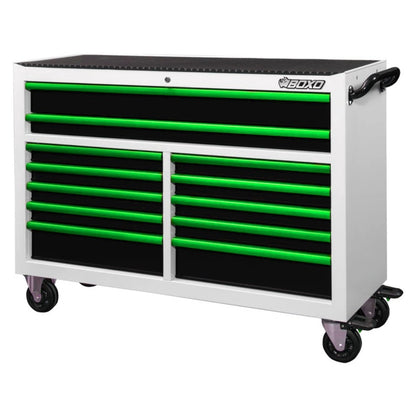 BOXO 53" White 12-Drawer Roll Cabinet (Trim colour options)