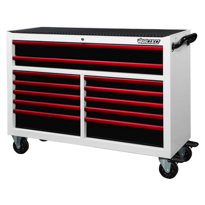 BOXO 53" White 12-Drawer Roll Cabinet (Trim colour options)