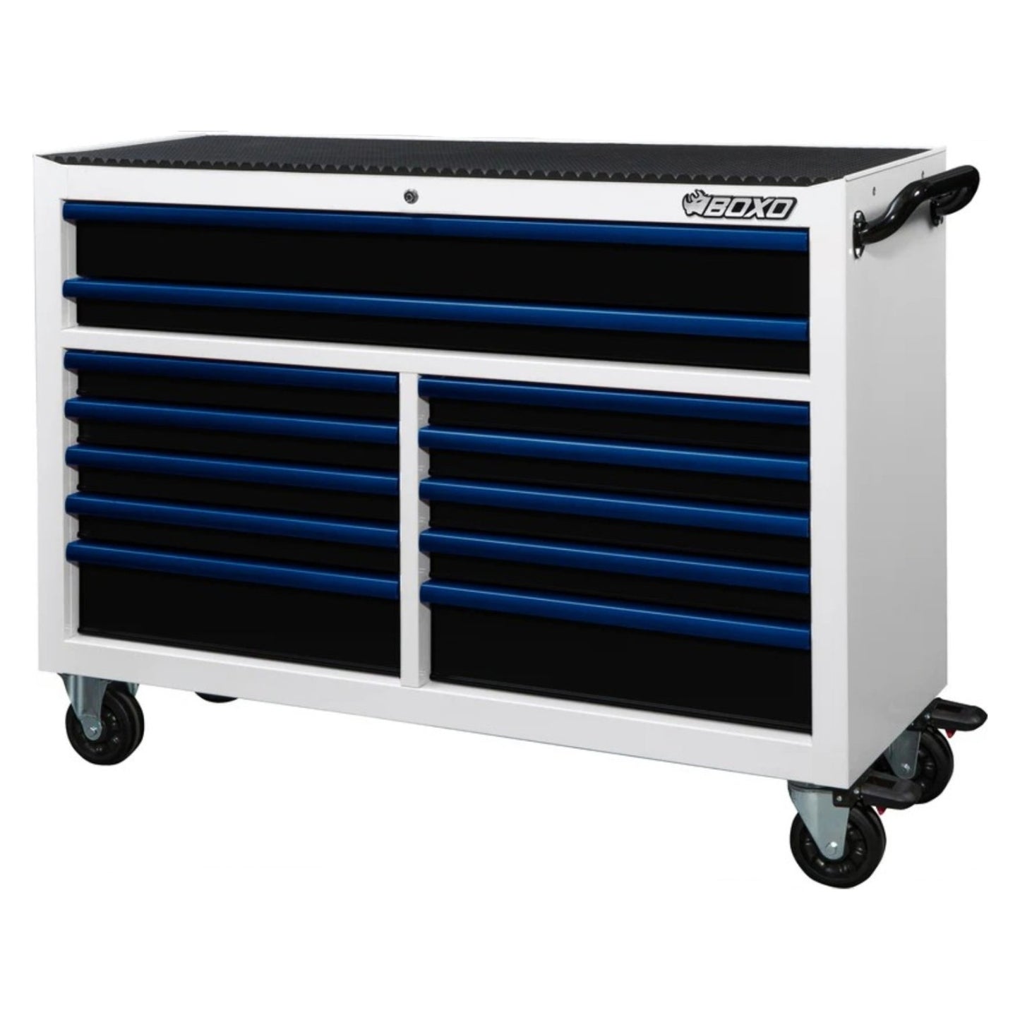 BOXO 53" White 12 Drawer Roll Cabinet with Drawer Trim Pack (Trim colour options)
