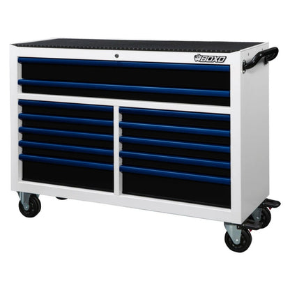 BOXO 53" White 12-Drawer Roll Cabinet (Trim colour options)