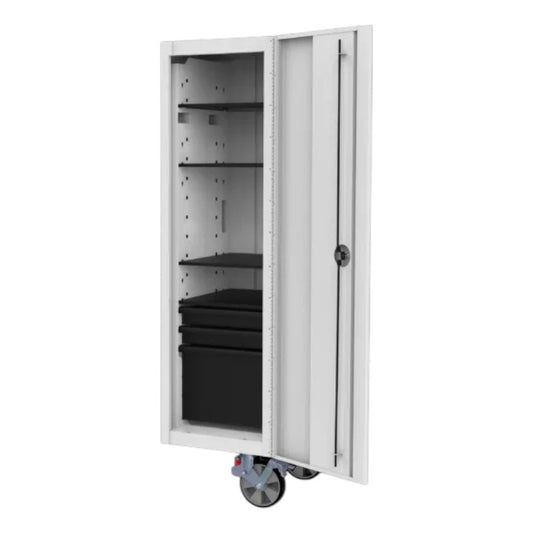 BOXO Full Height White Side Locker with 4 Shelves & 3 Drawers