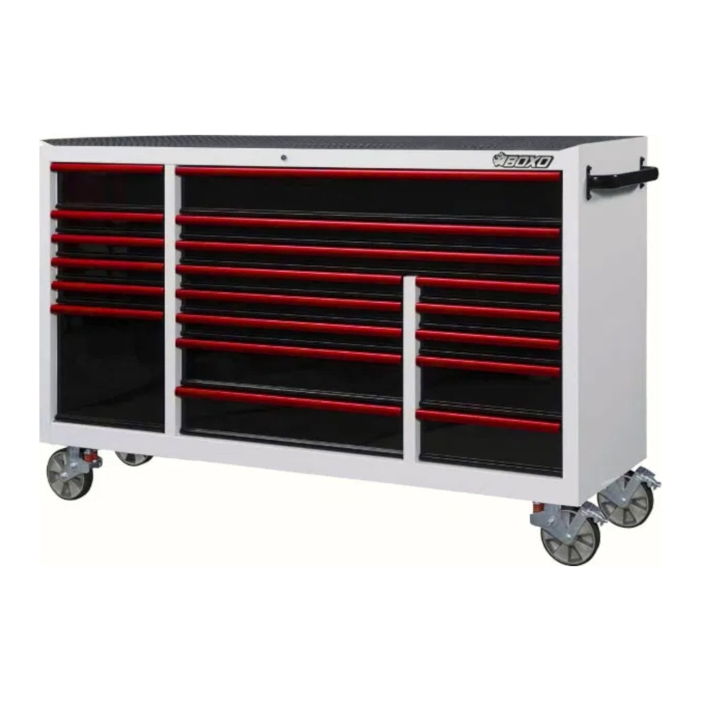 BOXO 72" White 19 Drawer Triple Bank Roll Cabinet with Drawer Trim Pack (Trim colour options)