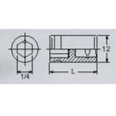 Ko-ken 1/4"Dr Hex Bit Holder 22.5mm Long