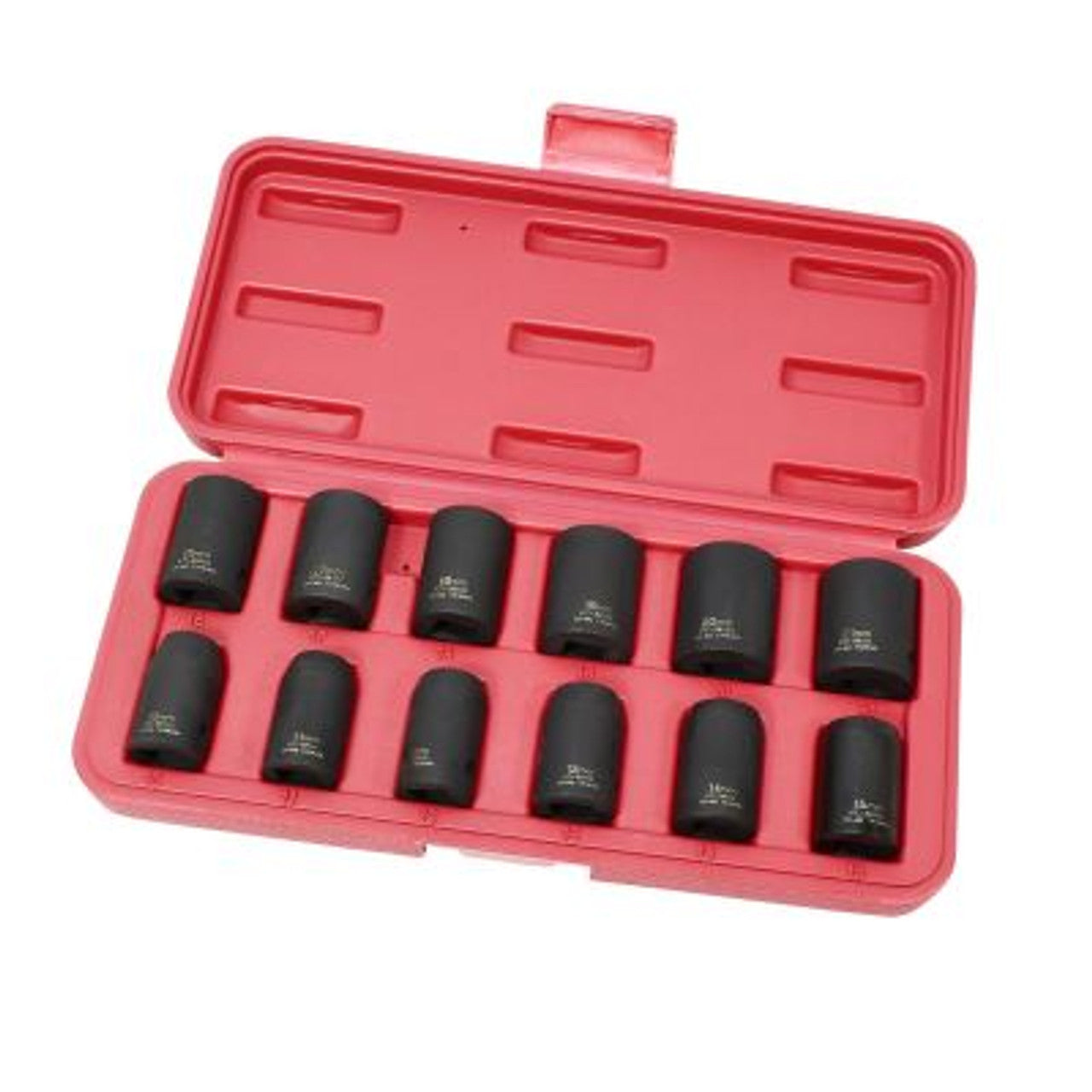K-Tool International 12Pc 1/2" 6-point Short Impact Socket Set