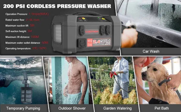 LOKITHOR 2500A 12v Booster, Compressor & Jet Washer