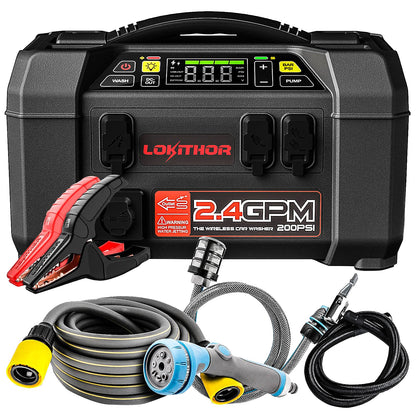LOKITHOR 2500A 12v Booster, Compressor & Jet Washer