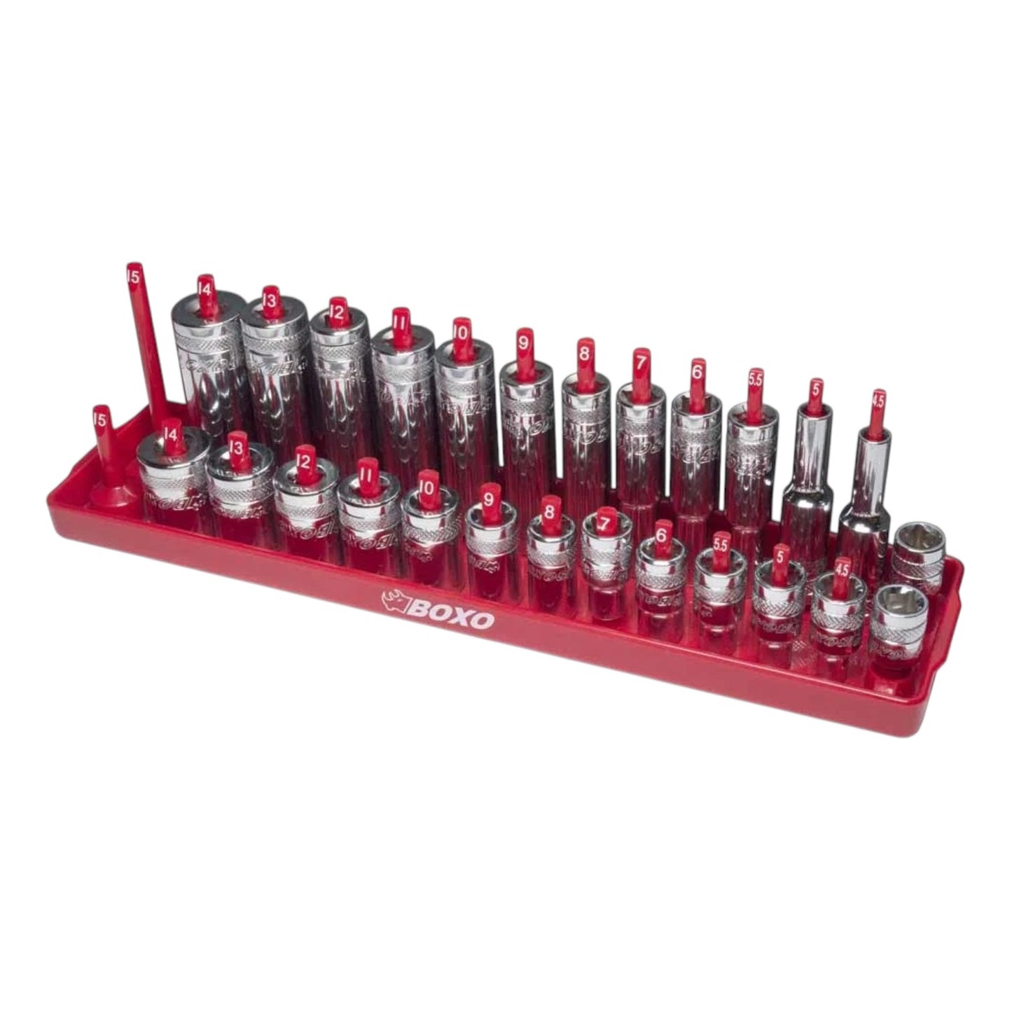 BOXO 28Pc 1/4" Vertical Socket Tray