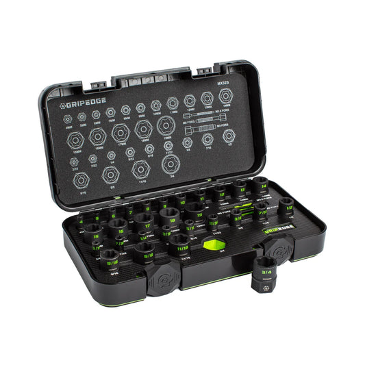GripEdge 32Pc 1/4" & 3/8" Metric & SAE Socket Extractor Master Set