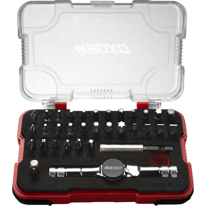 BOXO 33Pc 1/4" Socket Set & Accessories