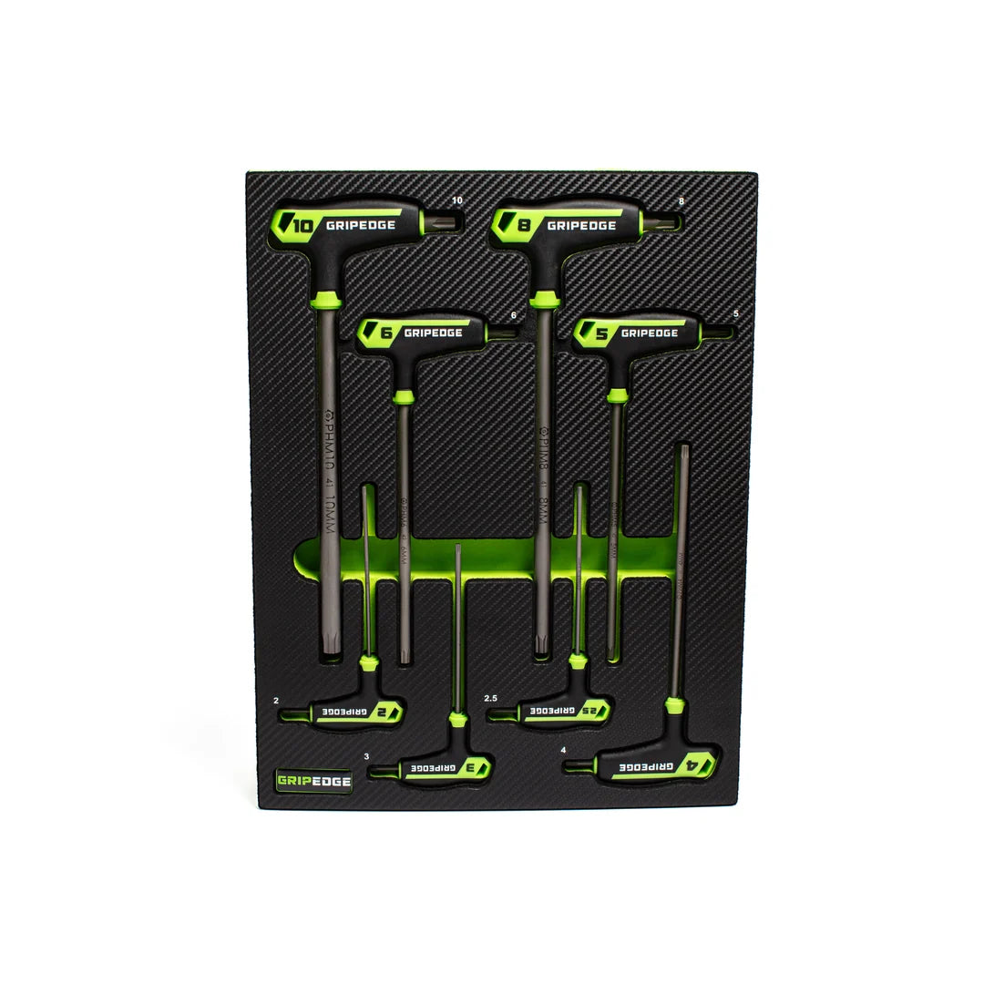 GripEdge 8Pc RPT Long Metric Hex T-Handle Set