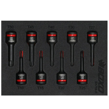 BOXO 9Pc 3/8" Impact Torx Bit Socket Set In EVA Foam