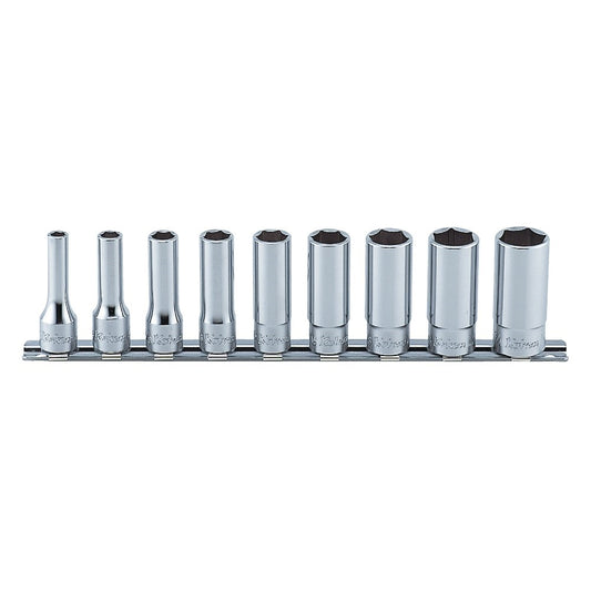 Ko-ken 9Pc 3/8" 6Pt Deep SAE Socket Set