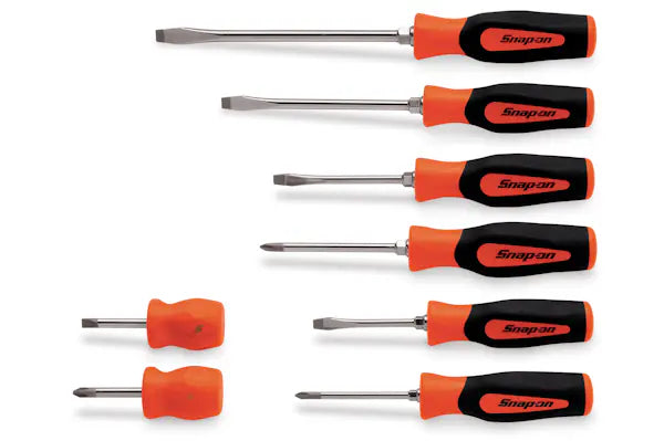Snap-on 8Pc Instinct® Soft Grip Combination Screwdriver Set Orange