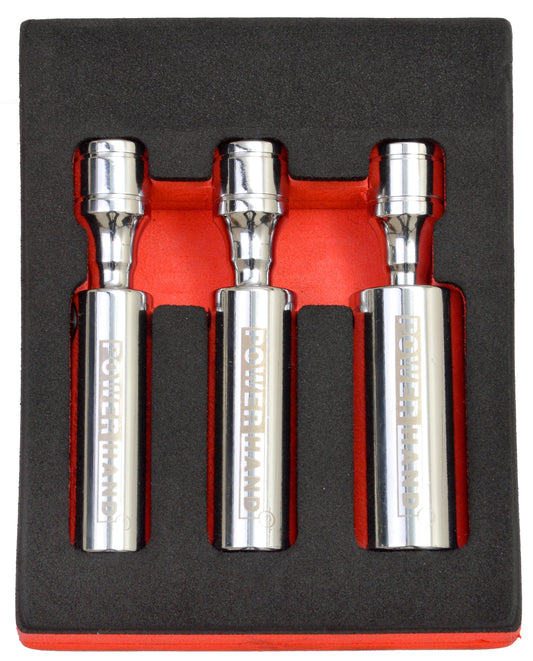 POWERHAND 3Pc 3/8" Magnetic Universal Joint Spark Plug Socket Set