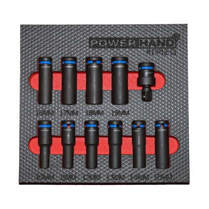 POWERHAND 1/2" Deep Impact Socket Set (10mm - 19mm)