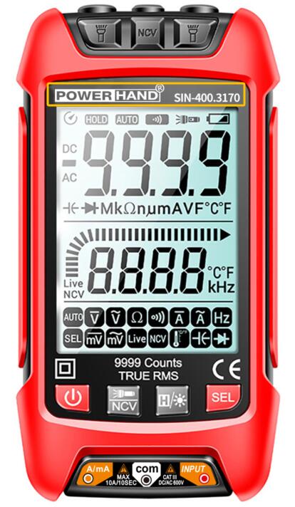 POWERHAND 1000V Digital Auto Range Smart Multimeter With NCV