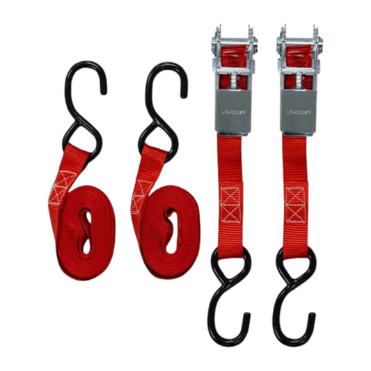POWERHAND 2Pc Ratchet Strap Set (25mm x 4.5m)