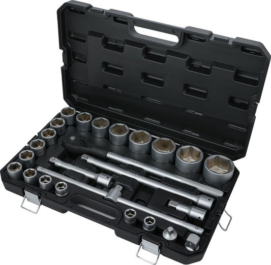 POWERHAND 25Pc 3/4" 6PT Chrome Socket Set - 19mm-65mm