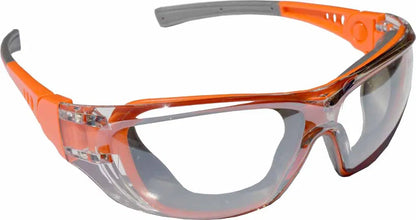 POWERHAND Orange Anti Fog Clear Lens Safety Glasses
