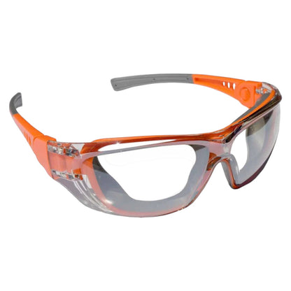 POWERHAND Orange Anti Fog Clear Lens Safety Glasses