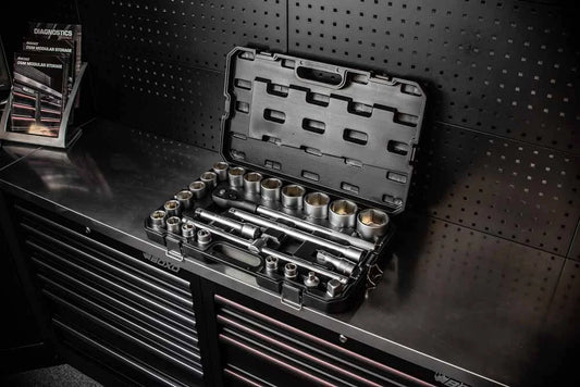 POWERHAND 25Pc 3/4" 6Pt Chrome Socket Set