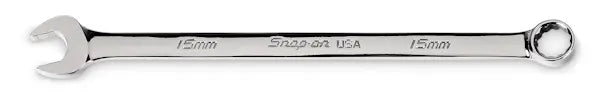Snap-on 15 mm 12-Point Metric Flank Drive® Plus Long Combination Wrench