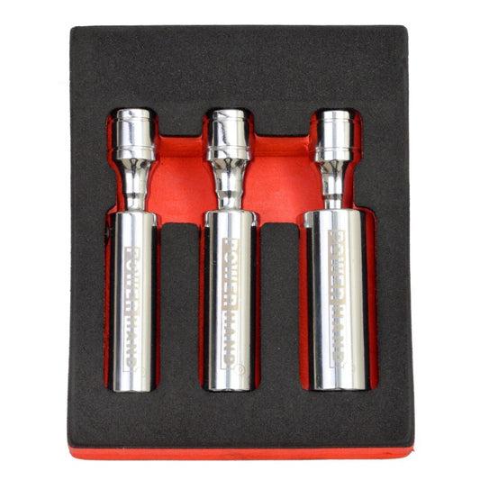 POWERHAND 3Pc 3/8" Magnetic Universal Joint Spark Plug Socket Set