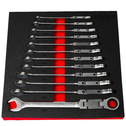 POWERHAND 12Pc Double-Jointed Combi/Ratcheting Spanner Set