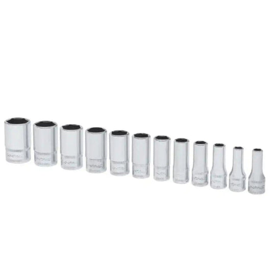 Snap-on 12 pc 1/4" Drive 6-Point Flank Drive® Semi-Deep Metric Socket