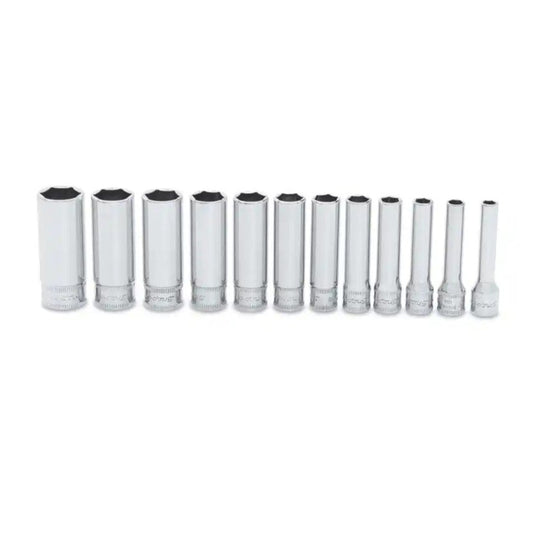 Snap-on 12 pc 1/4" Drive 6-Point Metric Flank Drive® Deep Socket Set