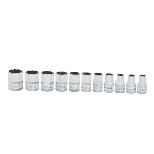 Snap-on 11 pc 1/4" Drive Metric 12-Point Flank Drive® Shallow Socket Set (5-14 mm)