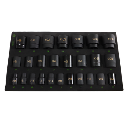 ToolTruck 26pc 1/2 Drive 12 point Metric Impact Socket Set 10-36mm
