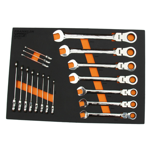 FRANKLIN GearF 18Pc Flex Head Ratcheting Spanners Master Set 6 - 27mm