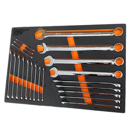 FRANKLIN 21Pc Gear F Grip 4+ XL Comb Spanner Master Set