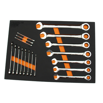 FRANKLIN GearF 18Pc Grip4+ Open End and 12pt Ratchet Ring Master Set