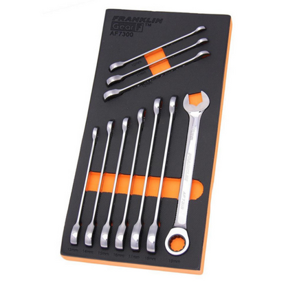 FRANKLIN GearF Grip4+ 10Pc 12pt Combination Ratchet Spanner Set