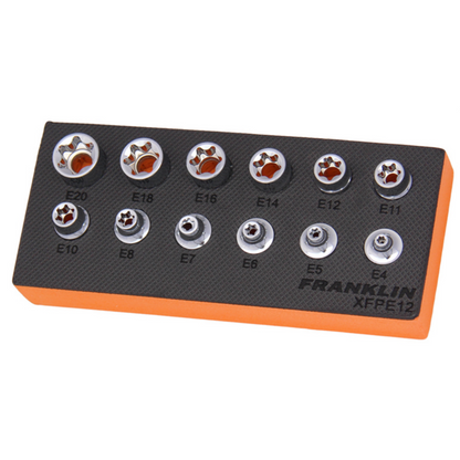 FRANKLIN XF 12Pc Low Profile External Star Set 3/8" dr