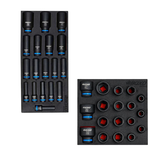 BUNDLE - BOXO 1/2" Shallow & Deep Impact Socket Sets