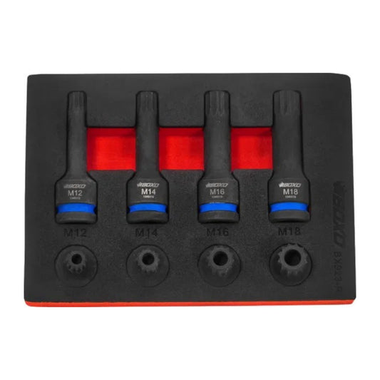 BOXO 8Pc 1/2" Impact Tamper Proof Spline Bit Socket Set