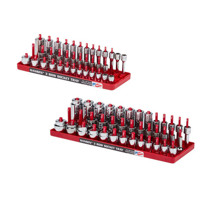 HANSEN 2Pc 3 Row AF Fractional Socket Tray Pack (1/4" & 3/8")