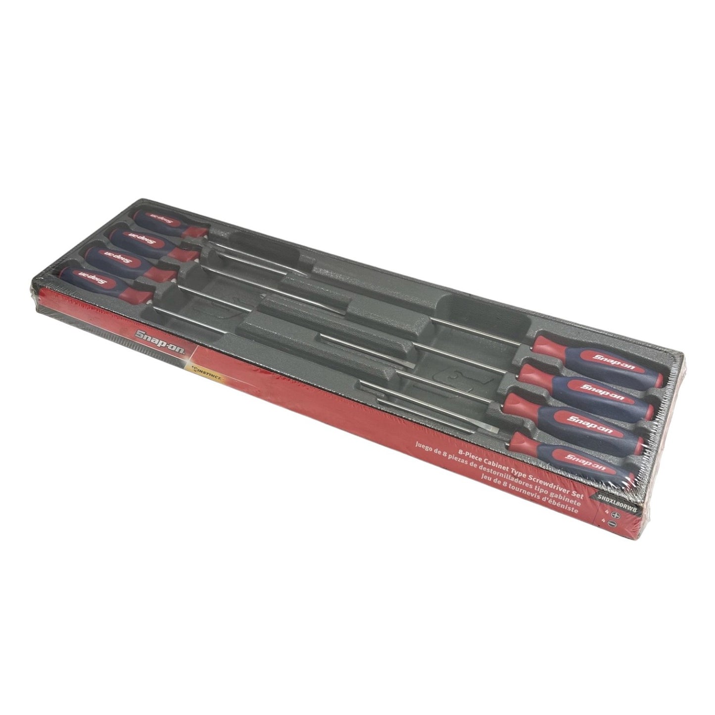 Snap-on 8Pc Cabinet Type Screwdriver Set Red White and Blue