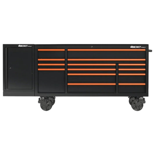 BUNDLE - BOXO 72" Black Roll Cabinet with Half Height Side Locker (Gloss or Matte) (Trim colour options)