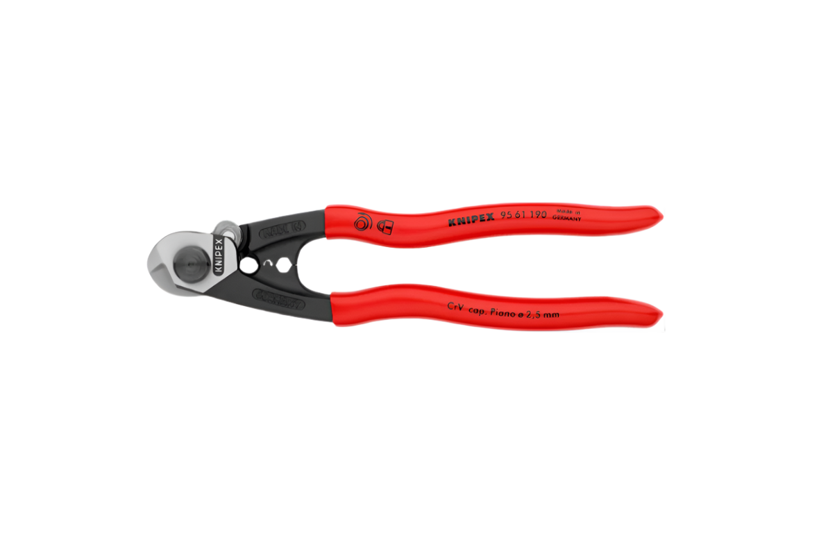 KNIPEX Wire Rope Cutter - 190mm Ø2.5/4/5/7mm