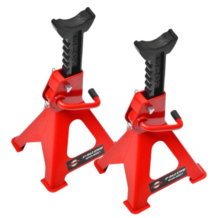 HURRICANE 2Pc 3T Locking Axle Stands with Extra Pin