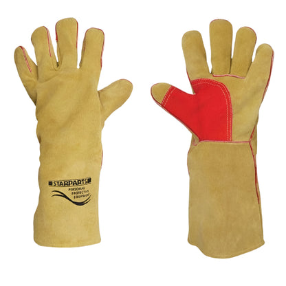 Leather Premium Gold Welders Gauntlet