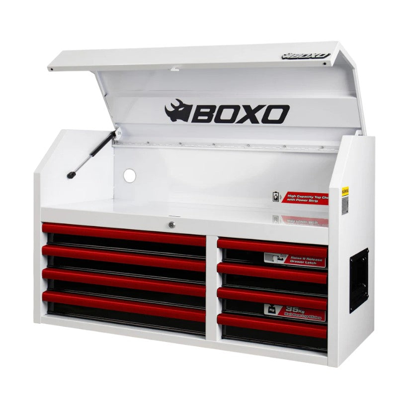BOXO 41" White 8 Drawer Top Box with Drawer Trim Pack (Trim colour options)