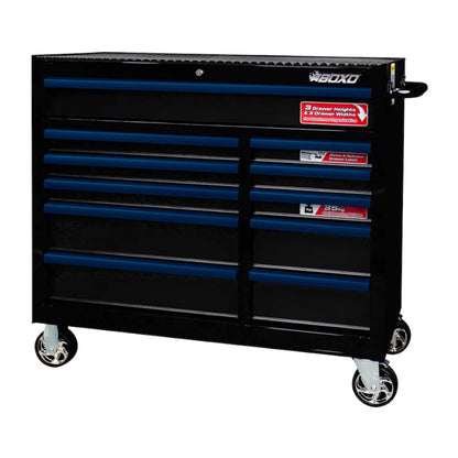 BOXO 41" Black 11-Drawer Roll Cabinet (Trim colour options)