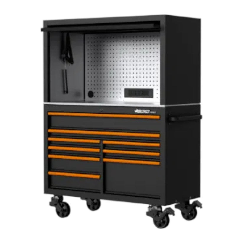 BOXO PRO 53" Gloss 9 Drawer Stack with Hutch (Trim colour options)