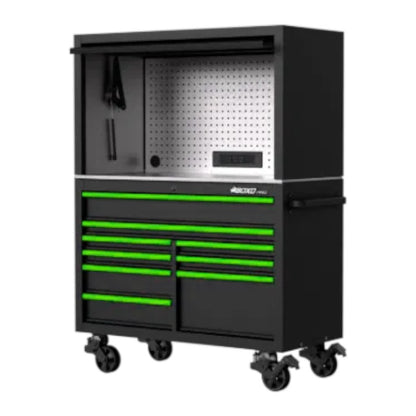BOXO PRO 53" Gloss 9 Drawer Stack with Hutch (Trim colour options)