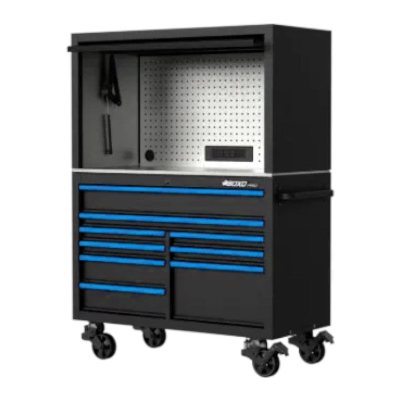 BOXO PRO 53" Gloss 9 Drawer Stack with Hutch (Trim colour options)